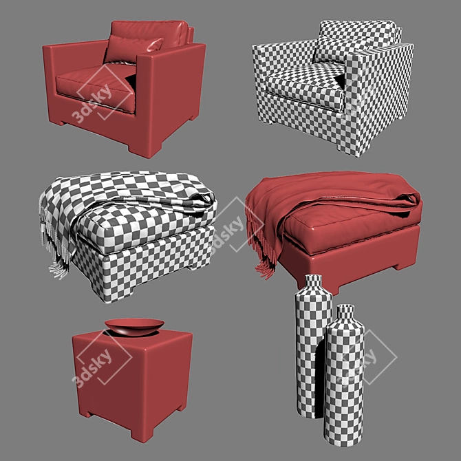 Crate & Barrel Ventura Lounge Set 3D model image 3