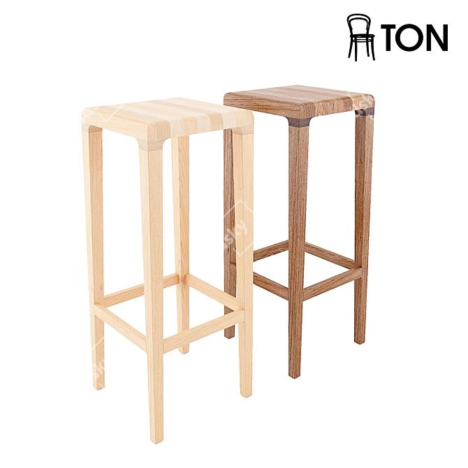 Elegant TON Barstool: Rioja 3D model image 1