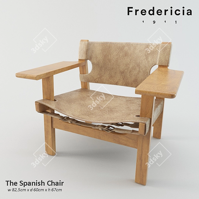 Fredericia Spanish Chair: Classic Danish Design 3D model image 1