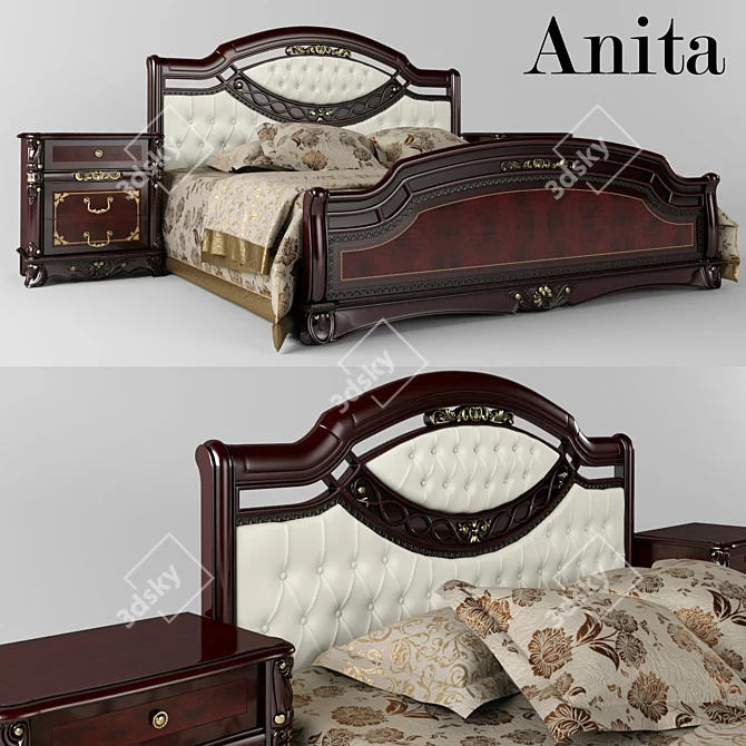 Anita Bed: Stylish and Comfortable 3D model image 1