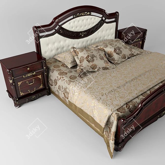 Anita Bed: Stylish and Comfortable 3D model image 2