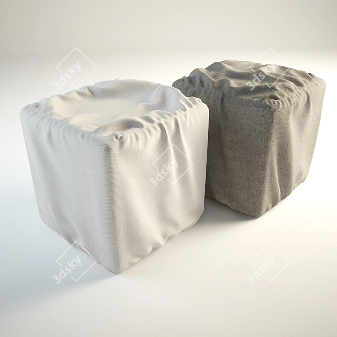 Stylish QBK Ottoman 3D model image 1