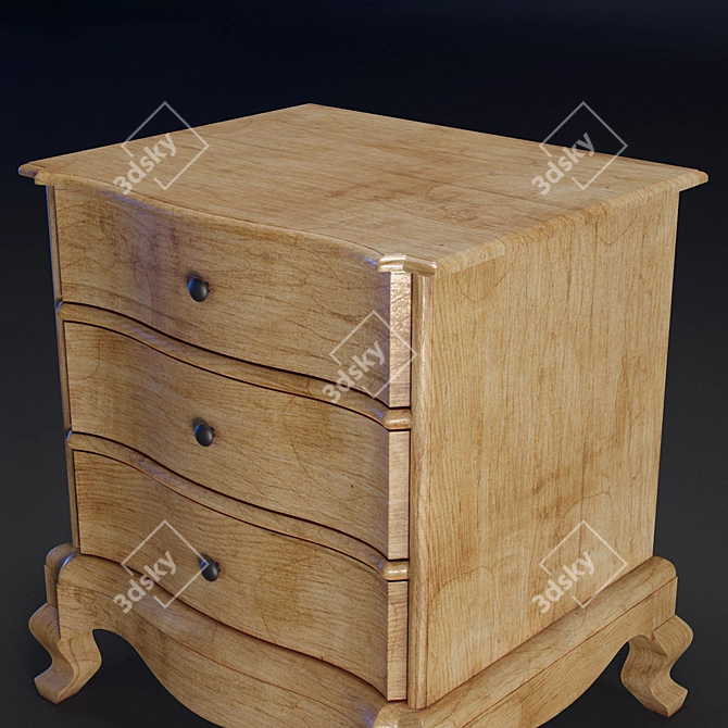 Sleek Nightstand 3D model image 2