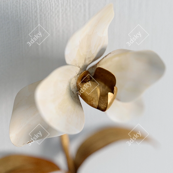 Gilded Floral Wall Art 3D model image 2