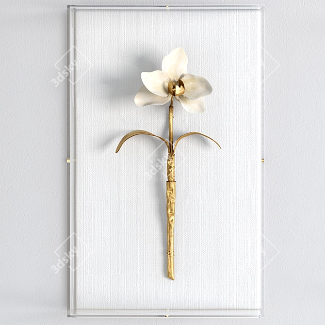 Gilded Floral Wall Art 3D model image 3