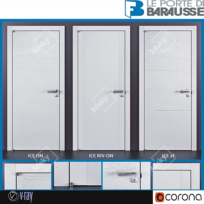 Elegant Barausse Doors Collection 3D model image 1