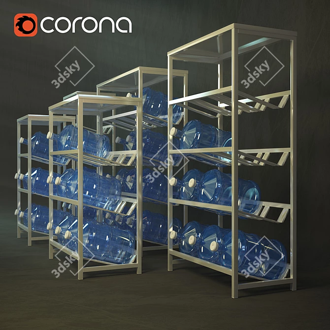 HydroRack - Convenient Bottled Water Storage 3D model image 1