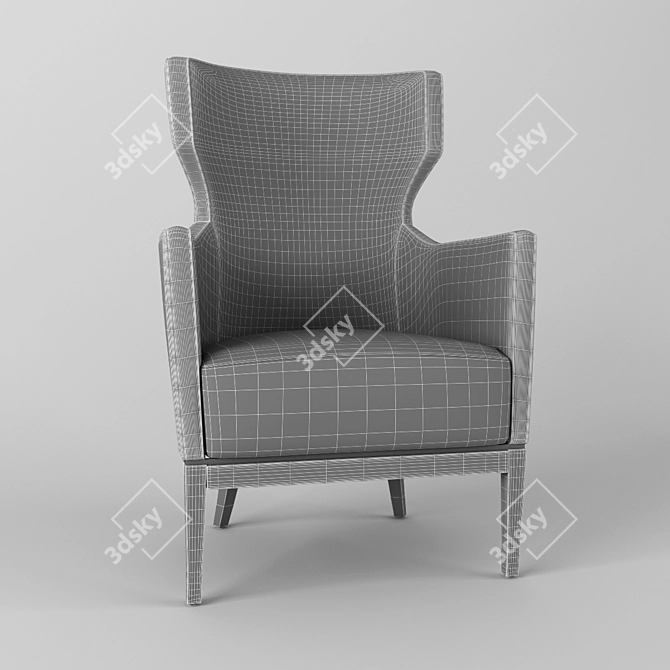 Elegant Hercule Dining Chair 3D model image 3