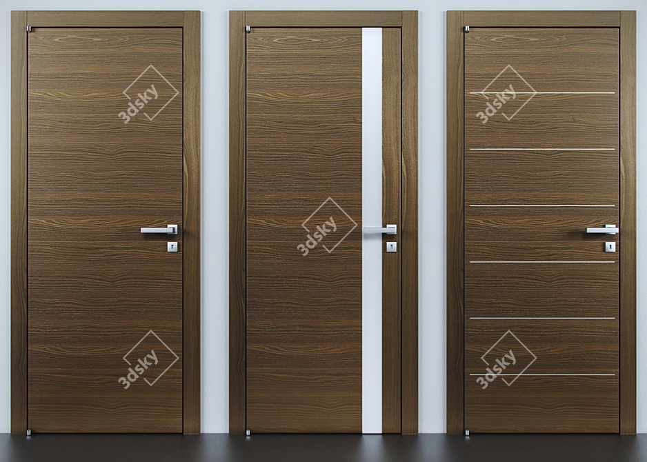 Elegant Barausse Doors 3D model image 2