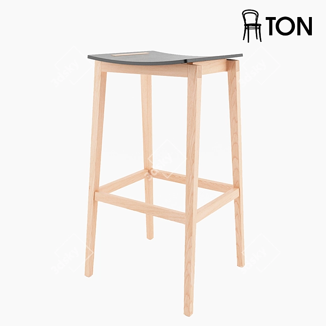 Elegant Stockholm Barstool: Modern Design 3D model image 1