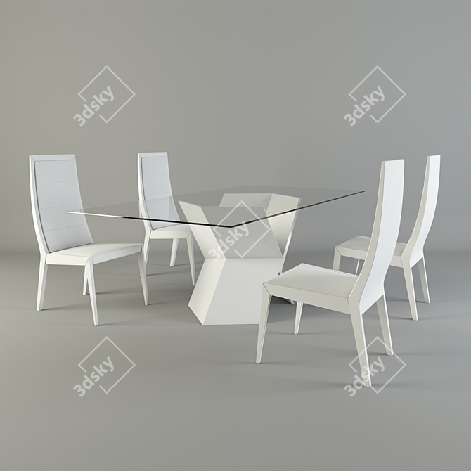 Elegant Rossetto Sapphire Dining Set 3D model image 1