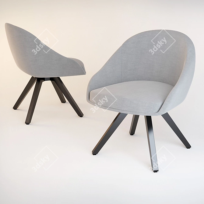 Sleek Curves Modern Chair 3D model image 1