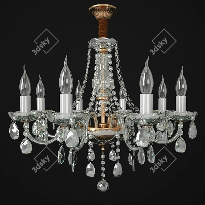 Golden Crystal Chandelier, Wunderlicht B3470-05 3D model image 1