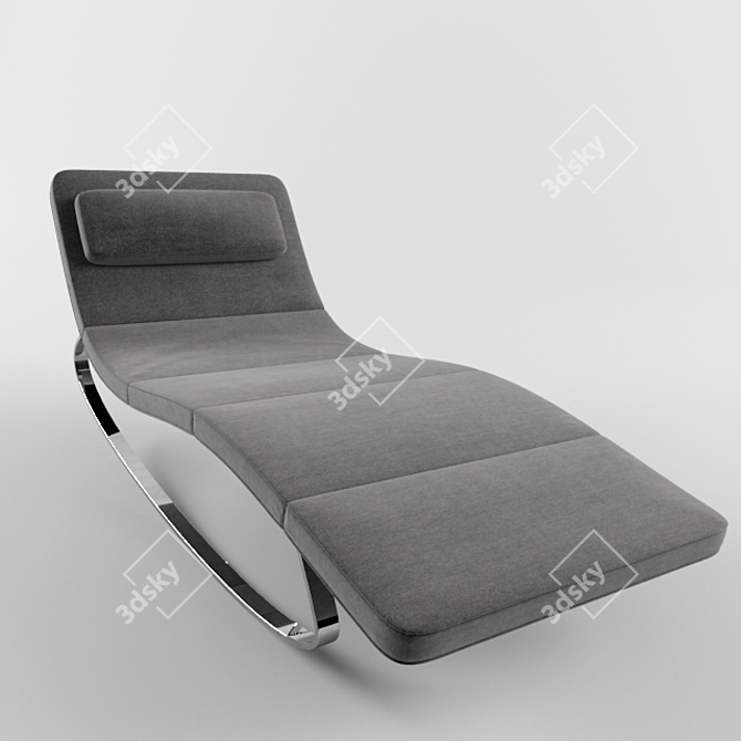 Elegant Outdoor Lounge Chair 3D model image 1