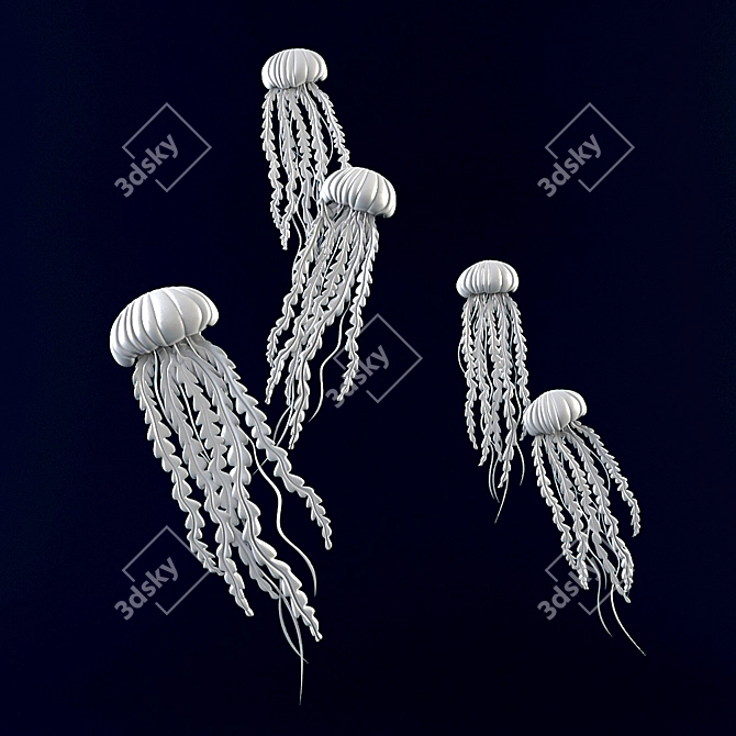 Stunning Jellyfish Wall Decor 3D model image 1