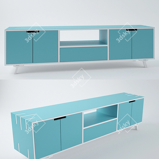 Sleek TV Stand - 180cm Length 3D model image 2