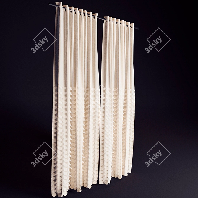 Elegant Window Blinds 3D model image 1