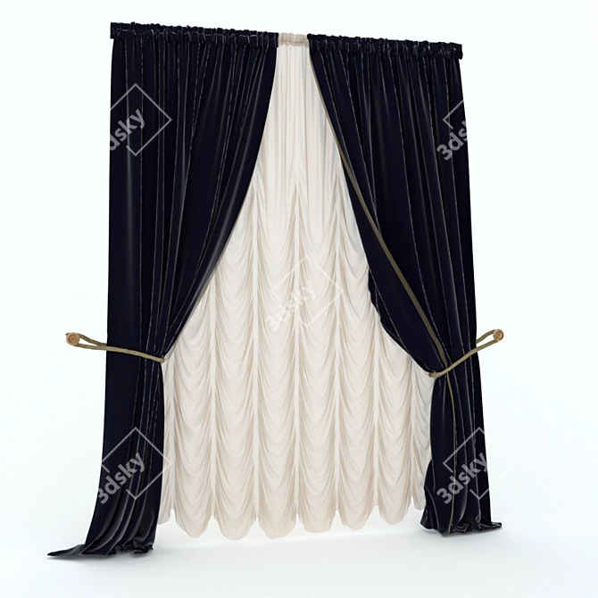 Elegant Fringed Blind 3D model image 1