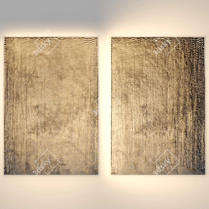 Title: Custom Carved Plywood Wall Panel 3D model image 1