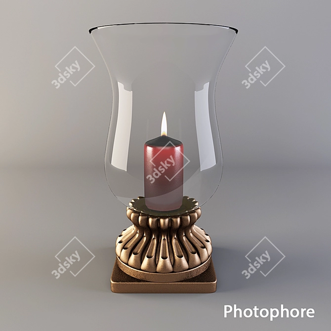 Elegant Metal Candle Holder 3D model image 1