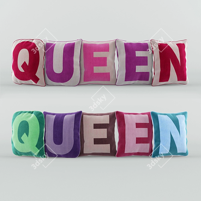 Luxury Queen Size Pillows 3D model image 1