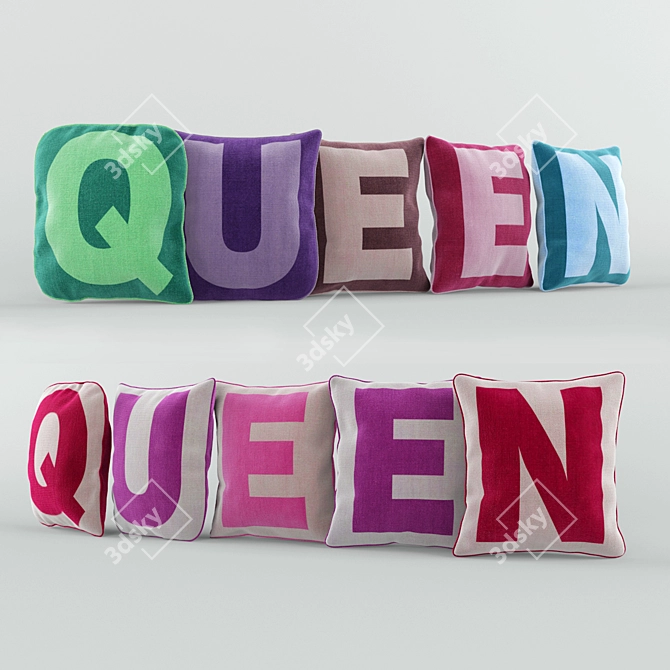 Luxury Queen Size Pillows 3D model image 2