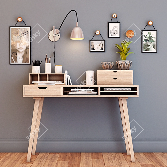 Elegant Desktop Decor Set 3D model image 1