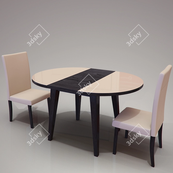 Modern Chair and Table Set 3D model image 1