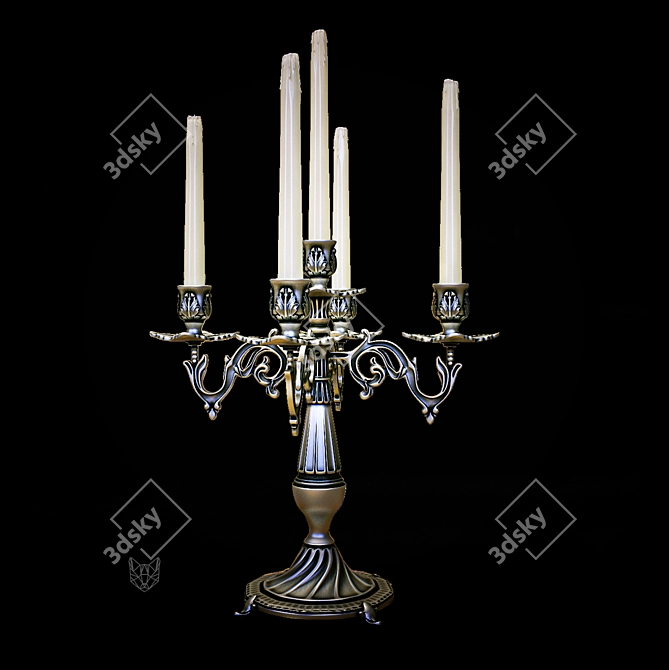 Elegant Candelabrum: V-Ray & Corona Compatible 3D model image 1