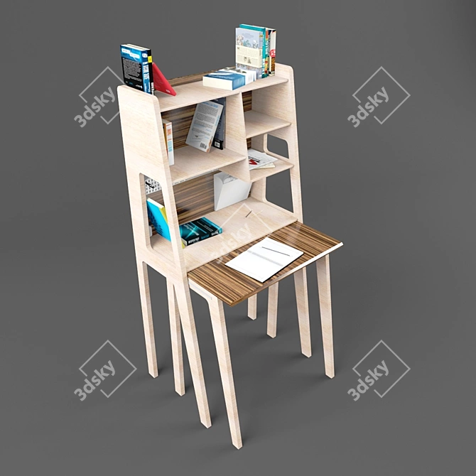 Title: Retractable Workspace Shelf 3D model image 2