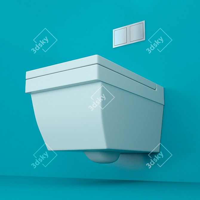 Modern Hanging Toilet Bowl 3D model image 2