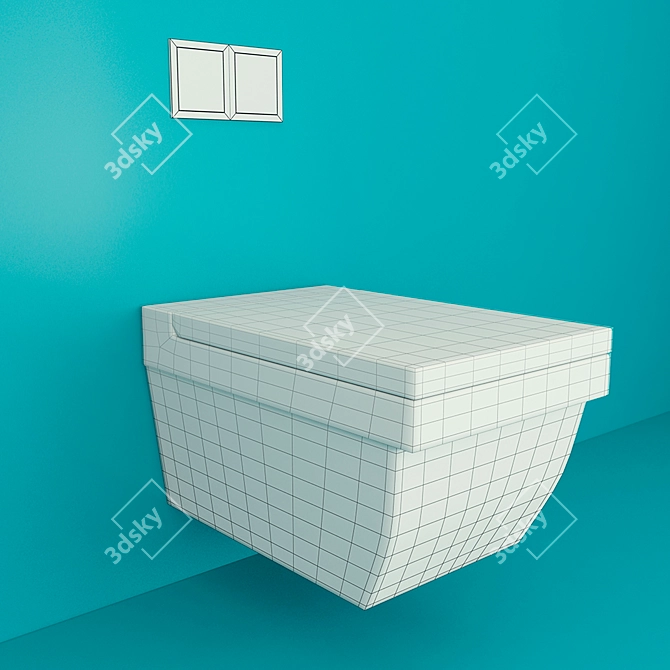 Modern Hanging Toilet Bowl 3D model image 3