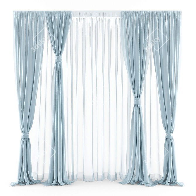 Modern Style Curtains 3D model image 1