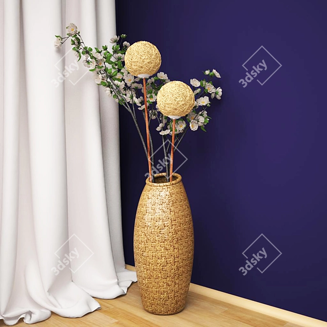 Elegant Spring Floor Lamp 3D model image 1