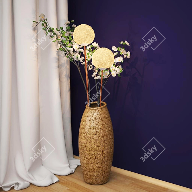 Elegant Spring Floor Lamp 3D model image 2