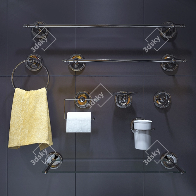 Elegant Antique Georgian Bath Set 3D model image 1