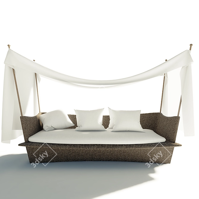 Coastal Oasis: Beach Sofa with Shade 3D model image 2