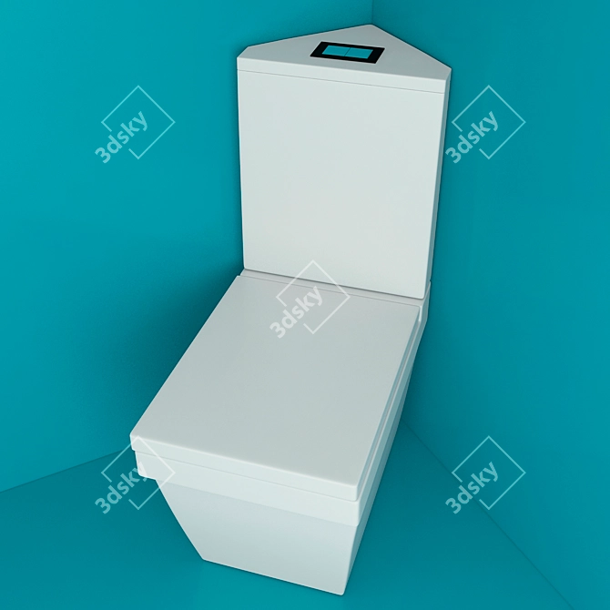 Corner Flush Toilet 3D model image 2