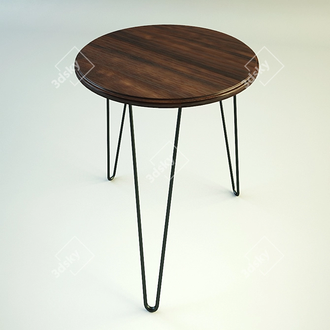 Sleek Bamboo Steel Coffee Table 3D model image 1