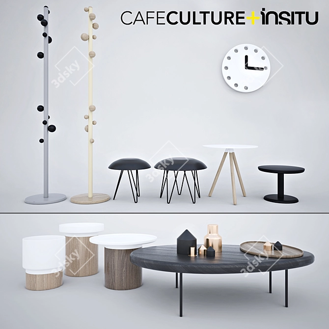 Modern Australian Cafe Furniture Set 3D model image 1