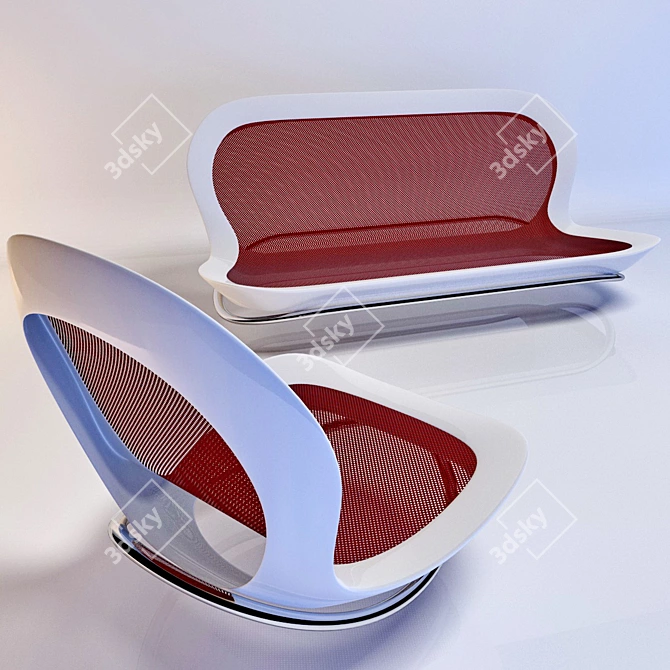 Sleek Contemporary Seating 3D model image 1