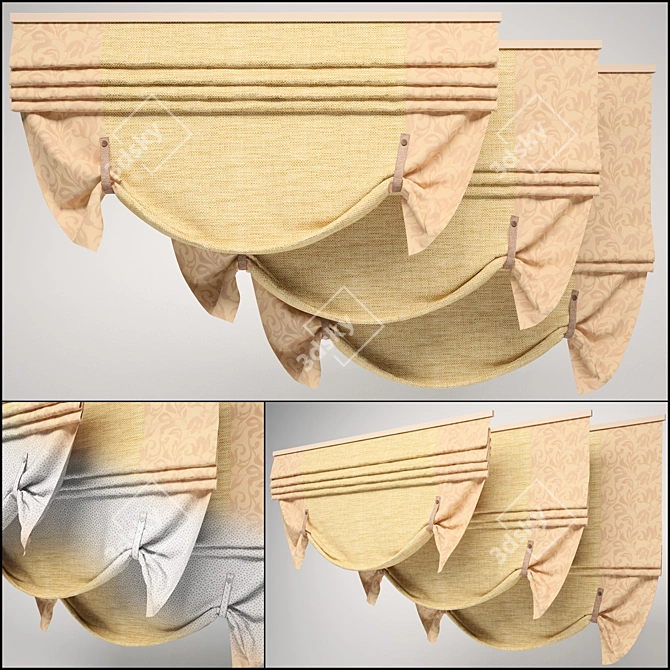 Elegant Roman Shades 3D model image 1