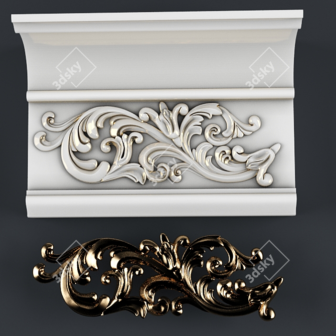 Elegant Cornice 3D model image 1