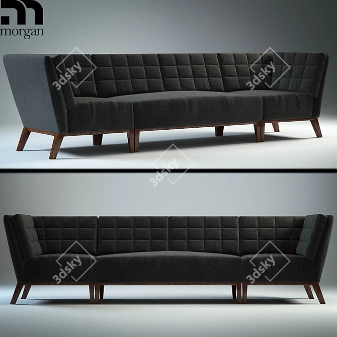 Elegant Hampton Sofa: 1000x1000 3D model image 1