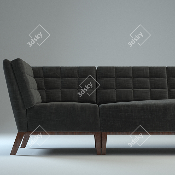 Elegant Hampton Sofa: 1000x1000 3D model image 2