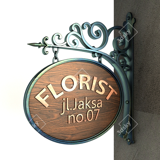 Retro Iron Signage 3D model image 2