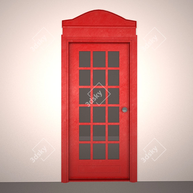 Title: English-Style Red Door 3D model image 1