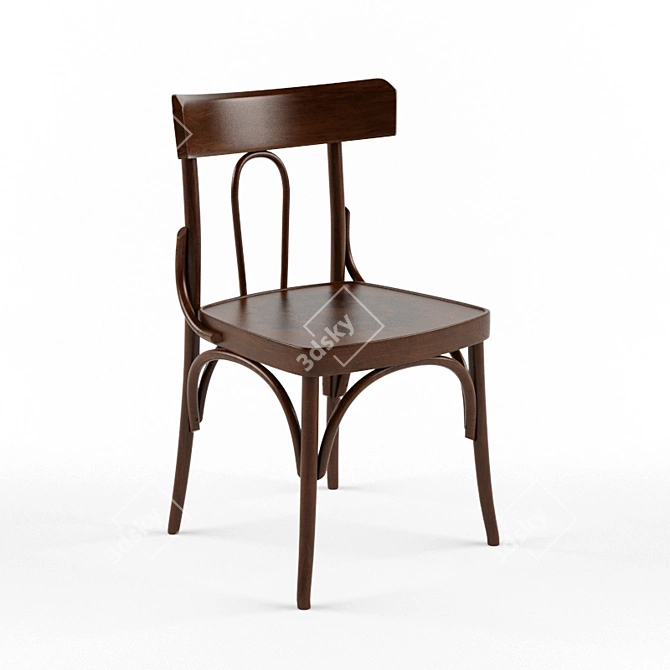 Arabic Inspired Wooden Chair 3D model image 1