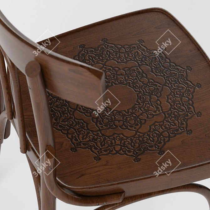 Arabic Inspired Wooden Chair 3D model image 2