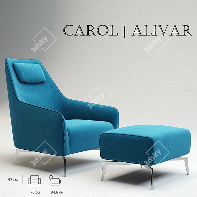 Modern Carol Sofa: Stylish & Comfortable 3D model image 1